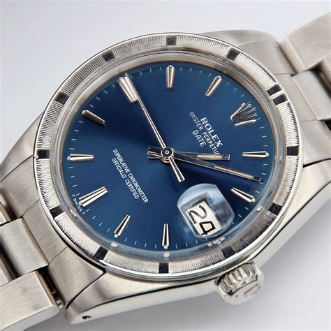 Rolex Oyster Perpetual Date Vanilla Blue Dial Vintage Patina 1501